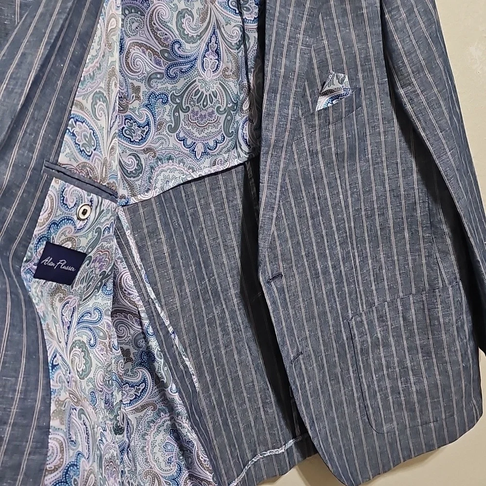 Alan Flusser Striped Linen Sport Coat
